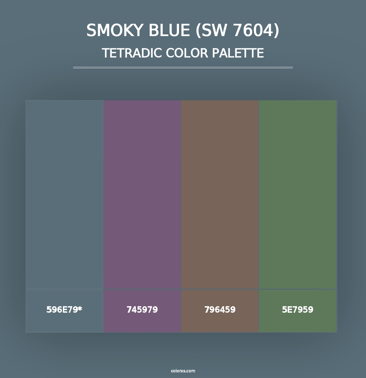 Smoky Blue (SW 7604) - Tetradic Color Palette