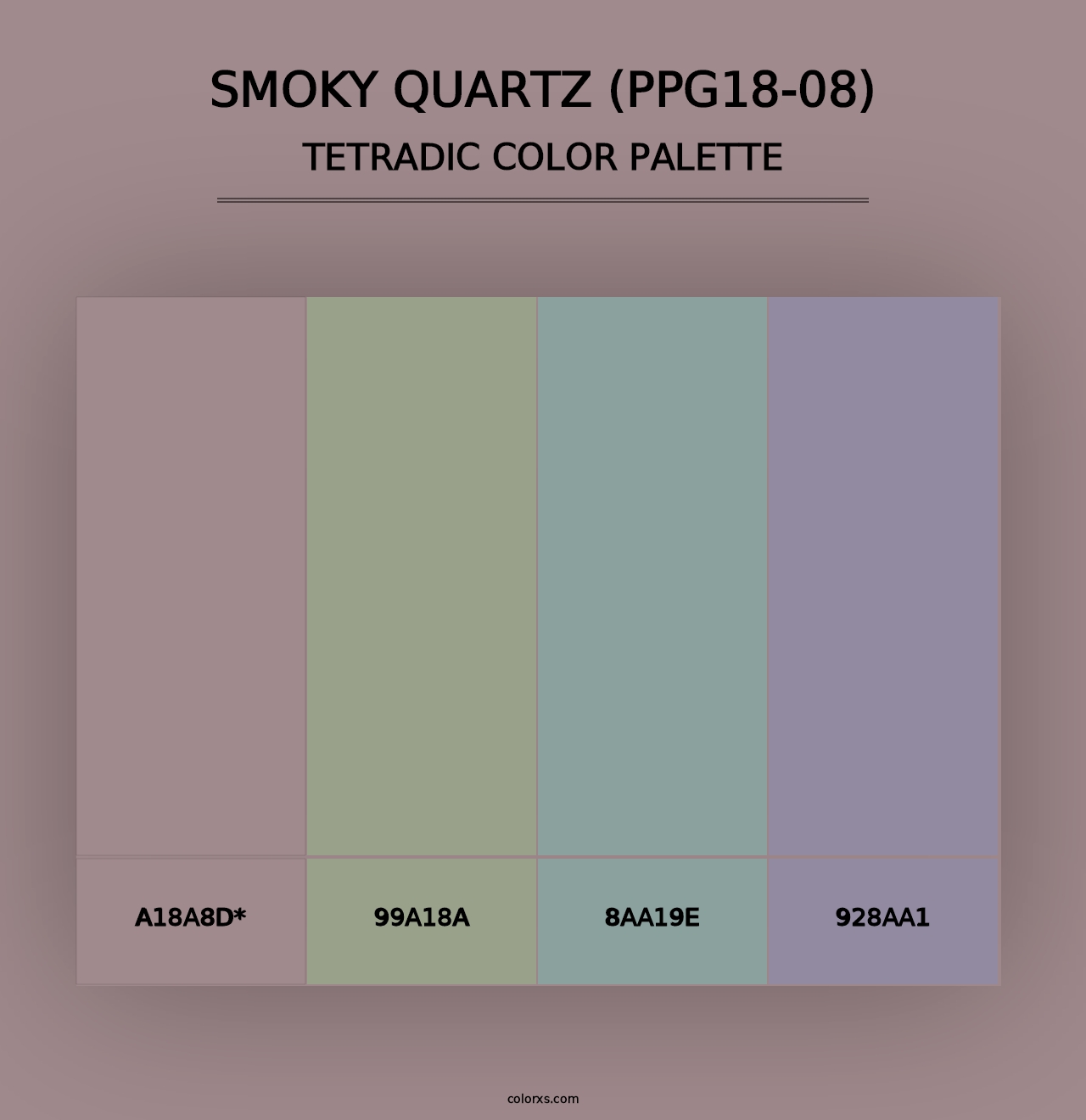 Smoky Quartz (PPG18-08) - Tetradic Color Palette