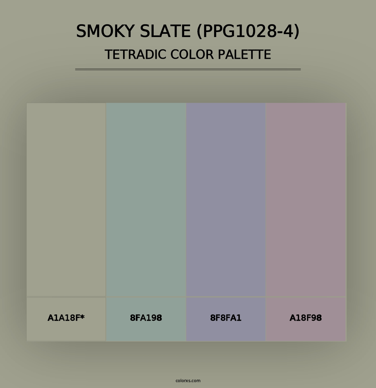 Smoky Slate (PPG1028-4) - Tetradic Color Palette