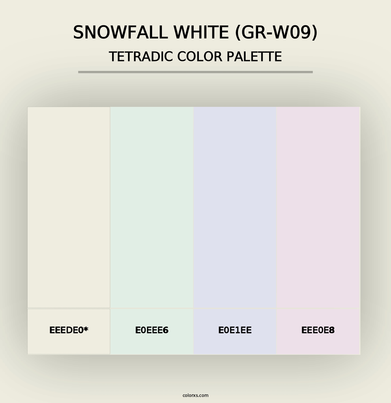 Snowfall White (GR-W09) - Tetradic Color Palette