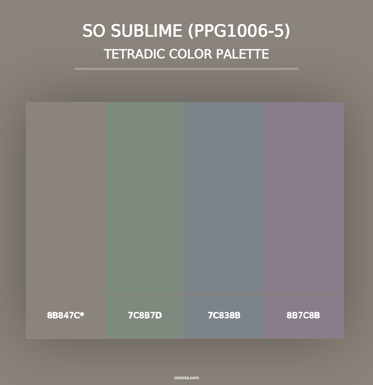 So Sublime (PPG1006-5) - Tetradic Color Palette