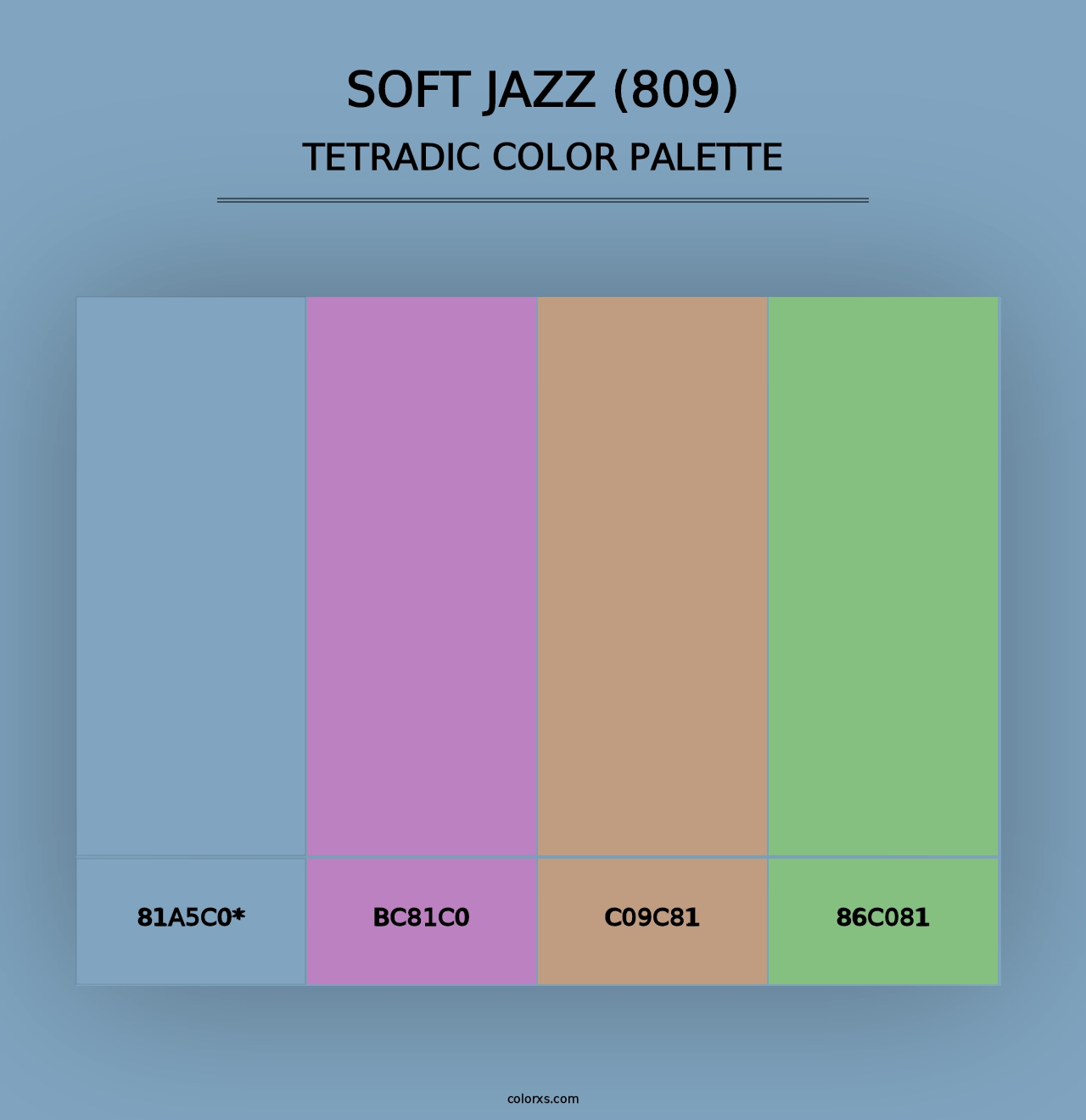 Soft Jazz (809) - Tetradic Color Palette