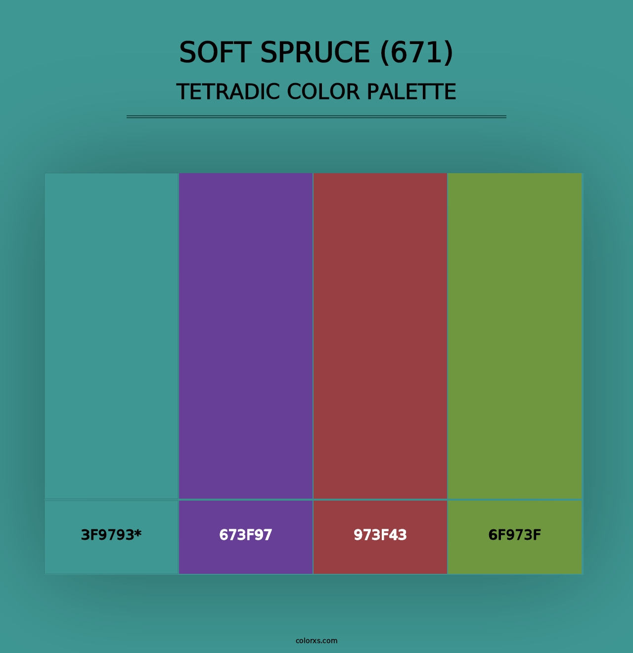 Soft Spruce (671) - Tetradic Color Palette