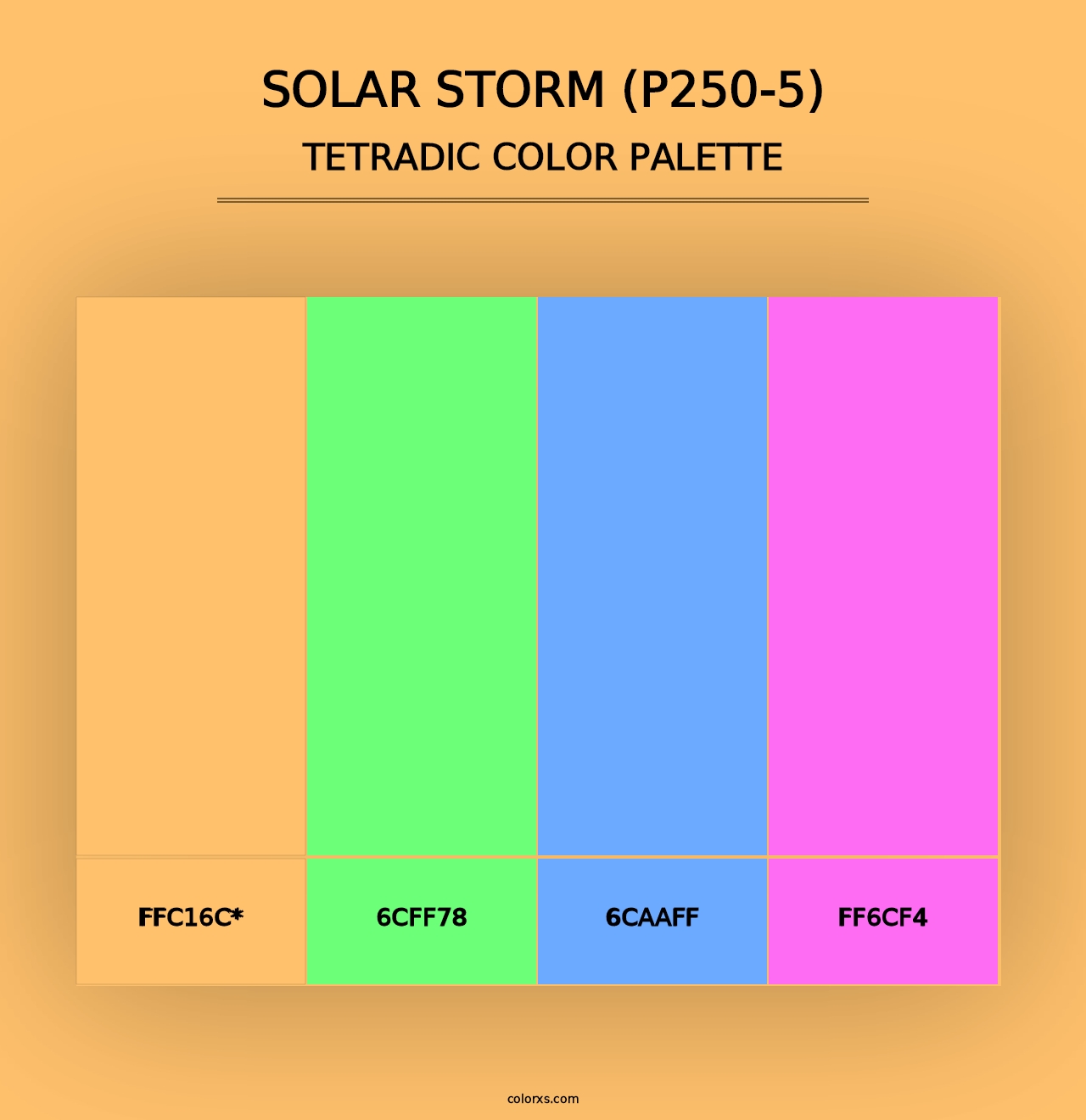 Solar Storm (P250-5) - Tetradic Color Palette