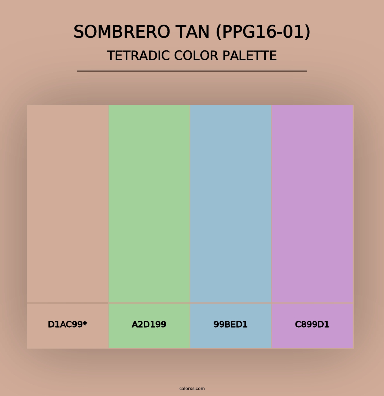 Sombrero Tan (PPG16-01) - Tetradic Color Palette