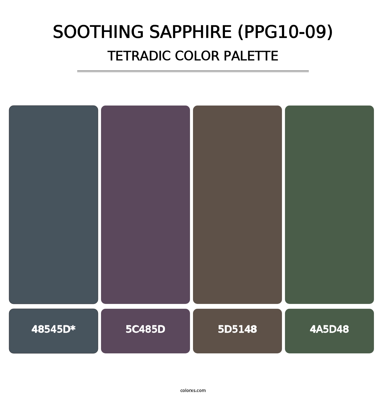 Soothing Sapphire (PPG10-09) - Tetradic Color Palette