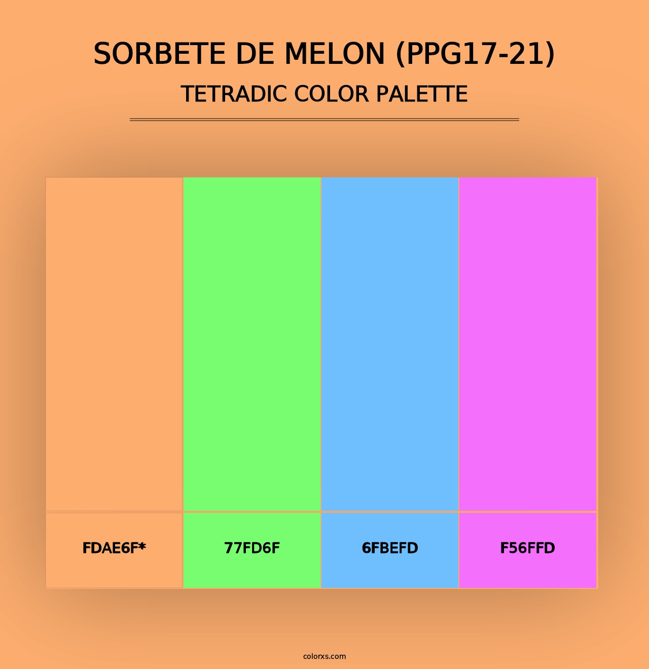 Sorbete De Melon (PPG17-21) - Tetradic Color Palette