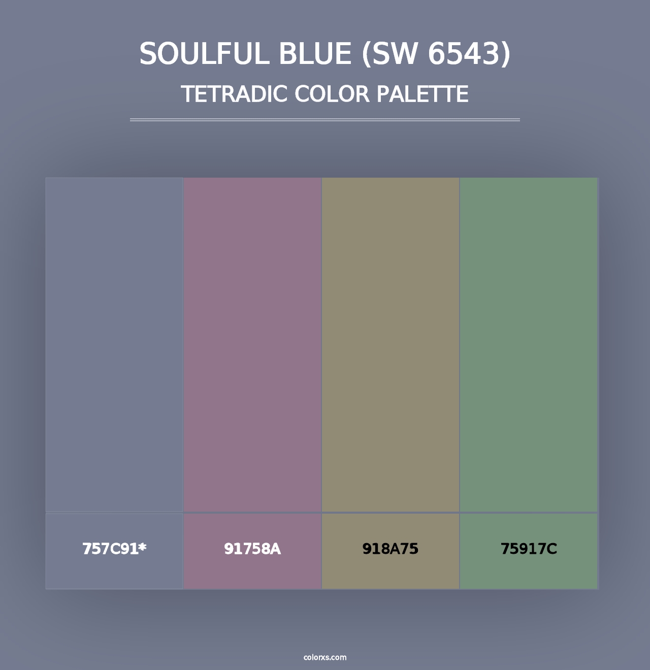 Soulful Blue (SW 6543) - Tetradic Color Palette