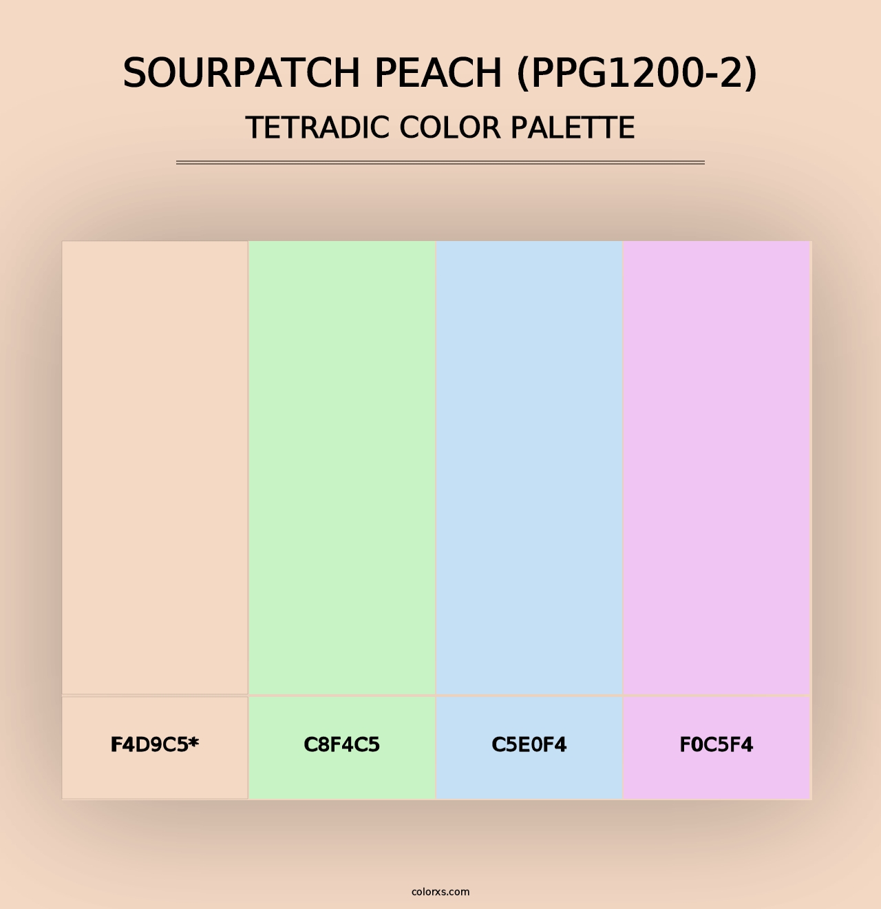 Sourpatch Peach (PPG1200-2) - Tetradic Color Palette