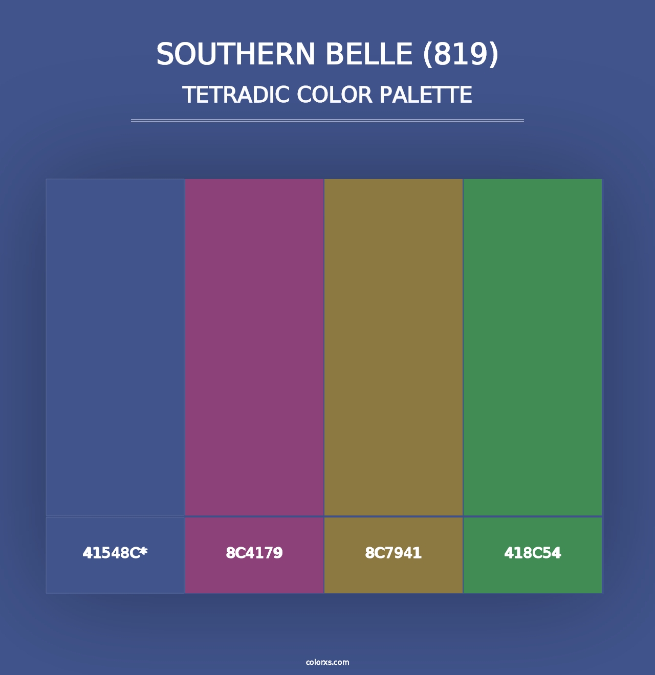 Southern Belle (819) - Tetradic Color Palette