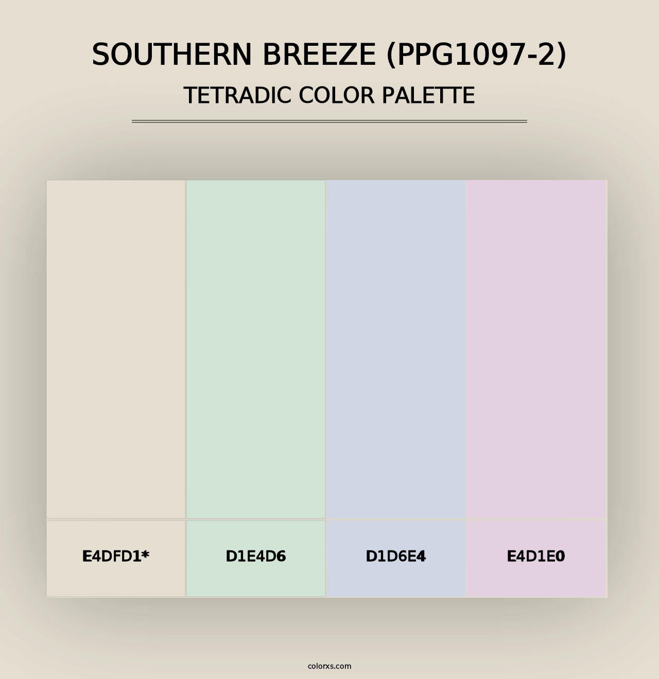 Southern Breeze (PPG1097-2) - Tetradic Color Palette