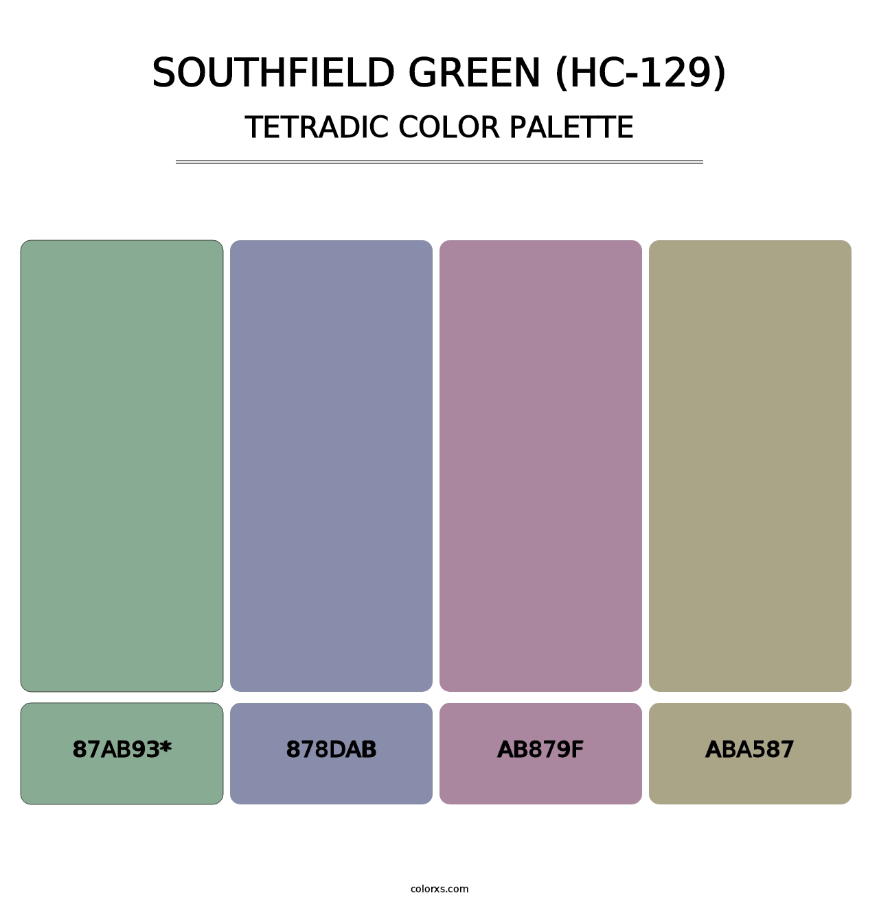 Southfield Green (HC-129) - Tetradic Color Palette