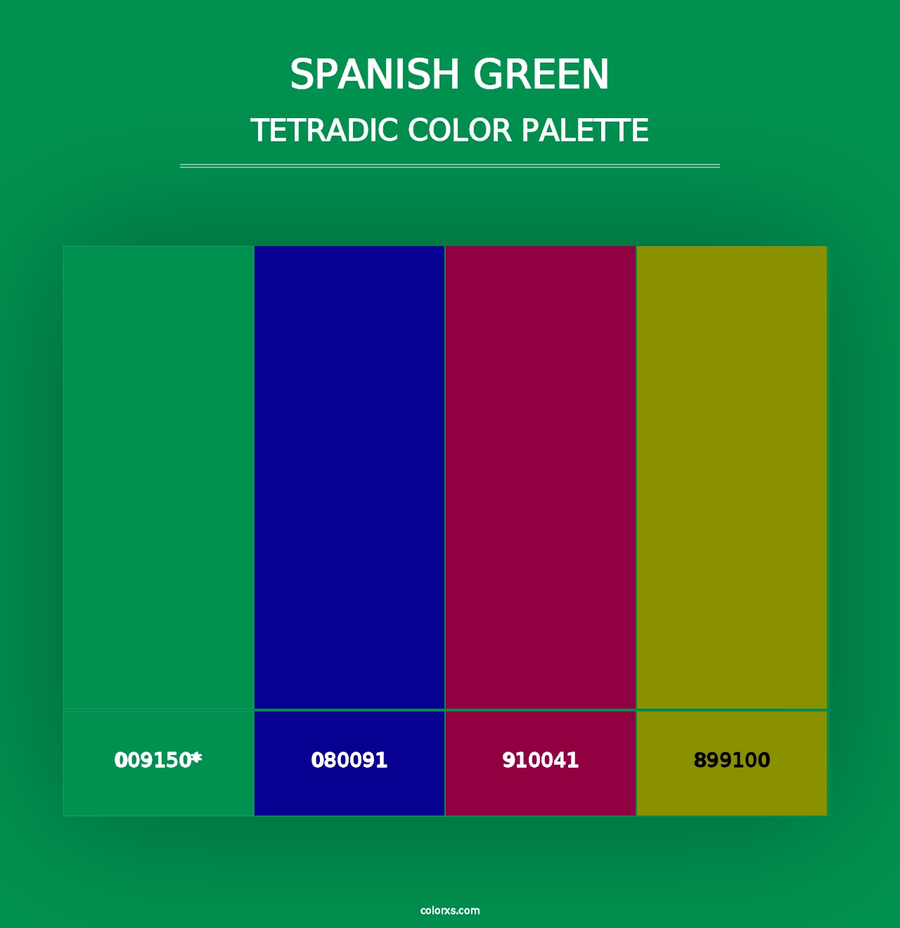 Spanish Green - Tetradic Color Palette