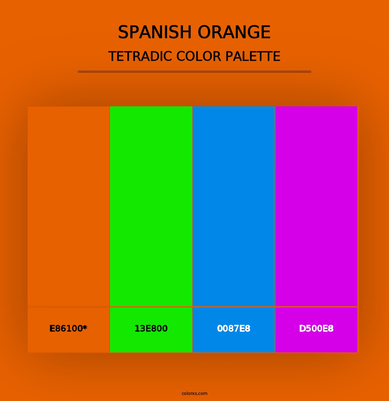 Spanish Orange - Tetradic Color Palette