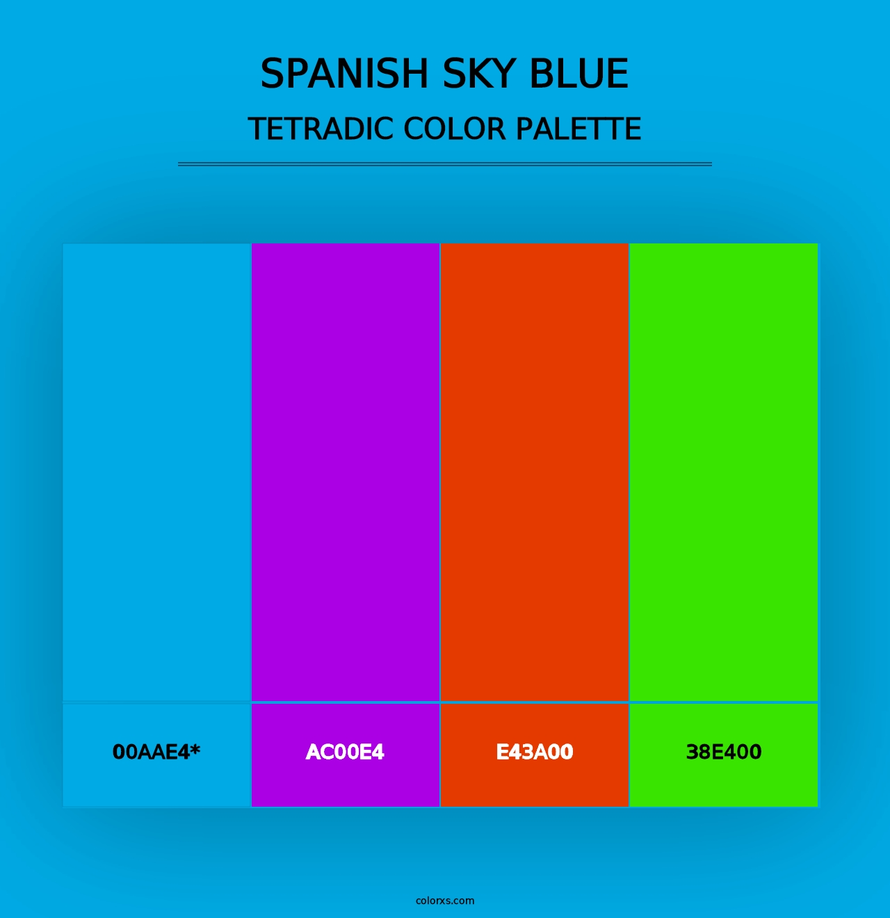 Spanish Sky Blue - Tetradic Color Palette