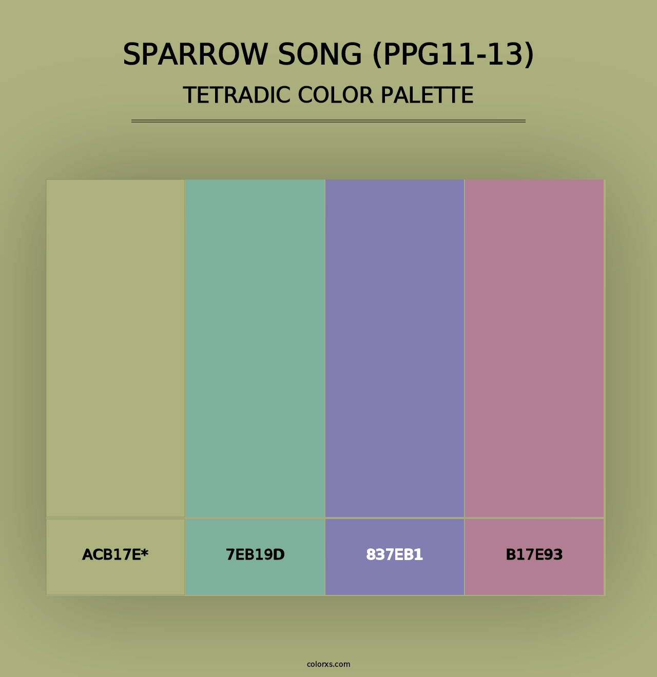 Sparrow Song (PPG11-13) - Tetradic Color Palette