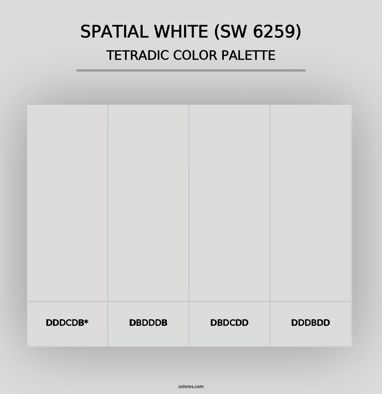 Spatial White (SW 6259) - Tetradic Color Palette