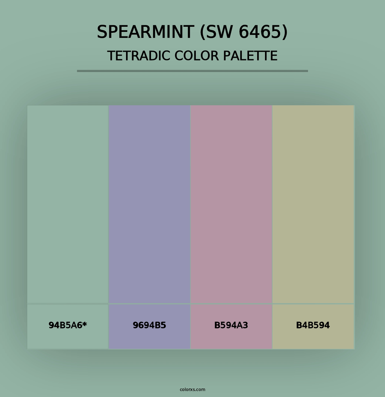 Spearmint (SW 6465) - Tetradic Color Palette