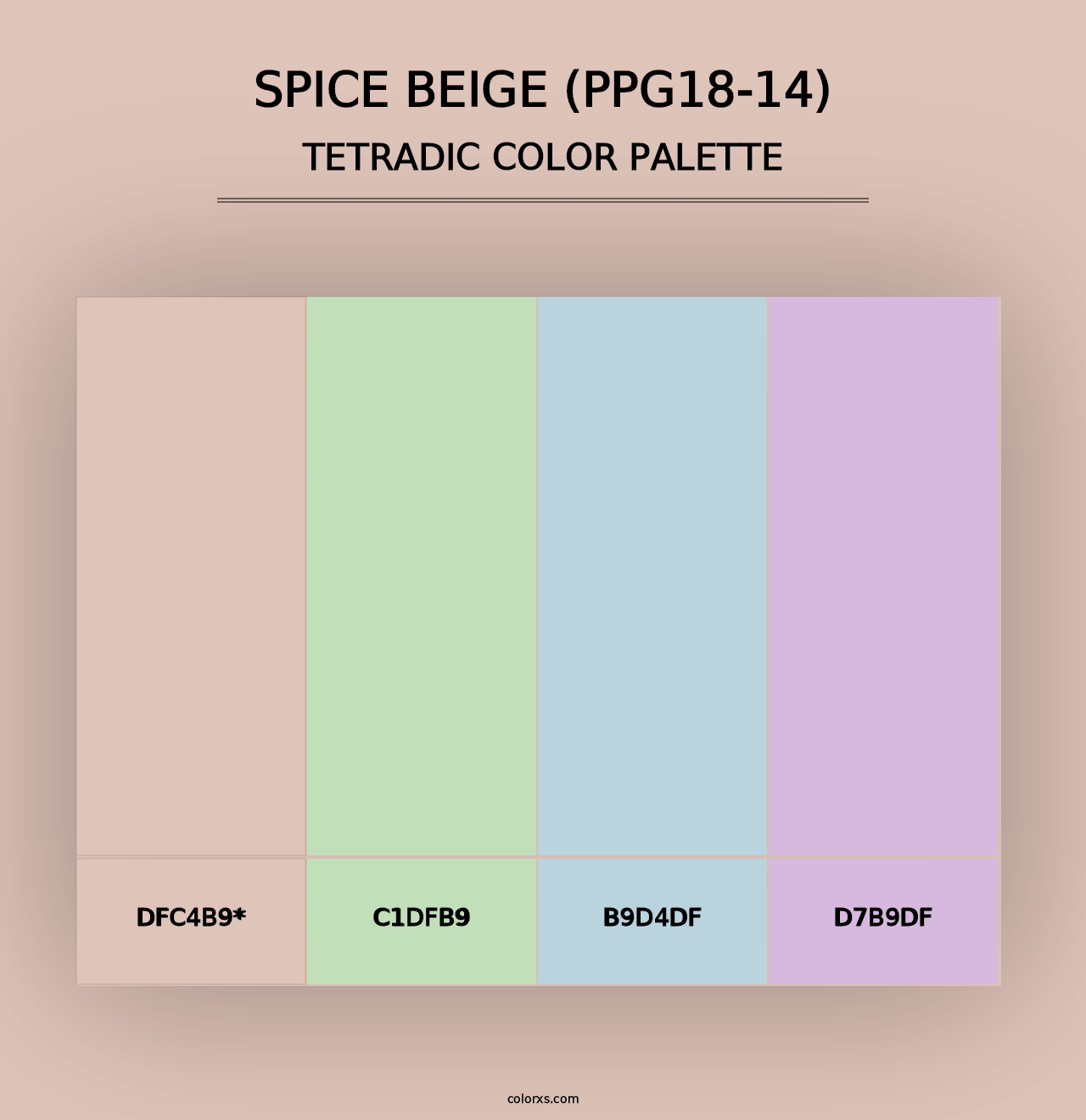 Spice Beige (PPG18-14) - Tetradic Color Palette