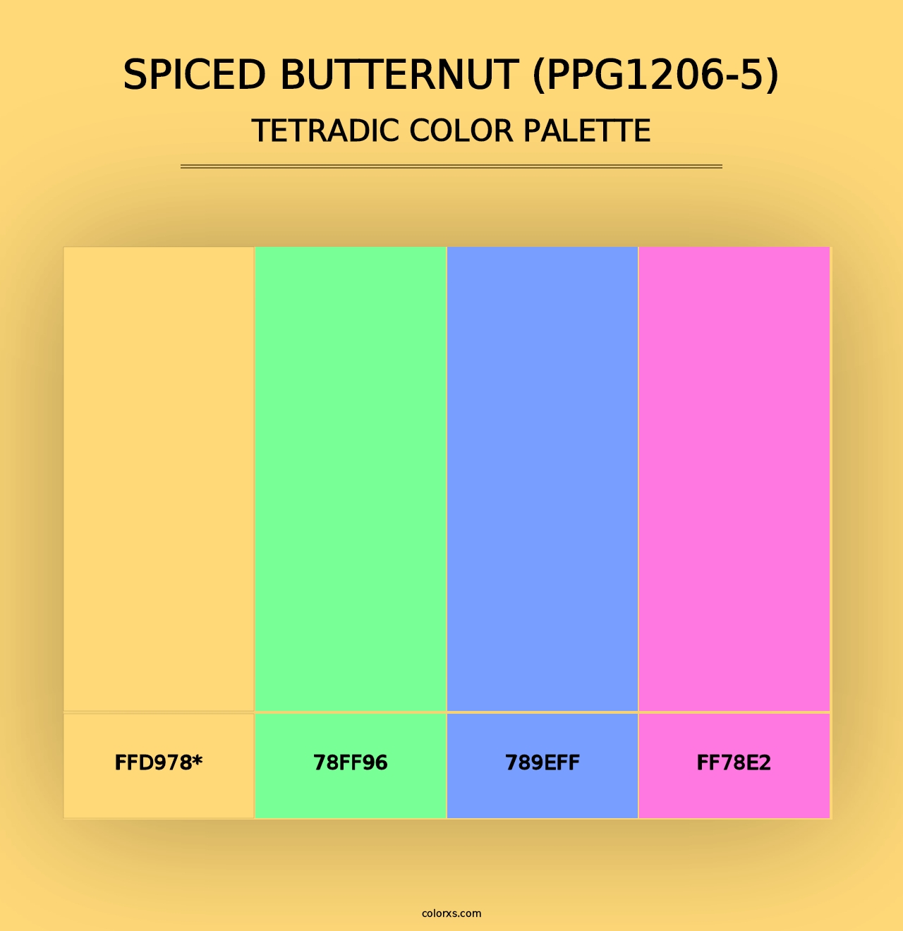 Spiced Butternut (PPG1206-5) - Tetradic Color Palette