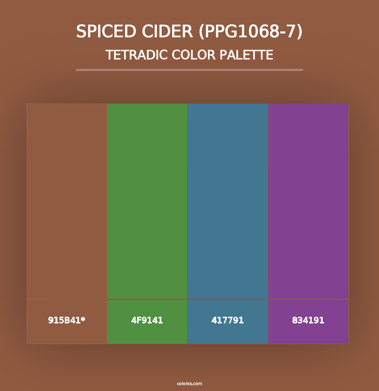 Spiced Cider (PPG1068-7) - Tetradic Color Palette