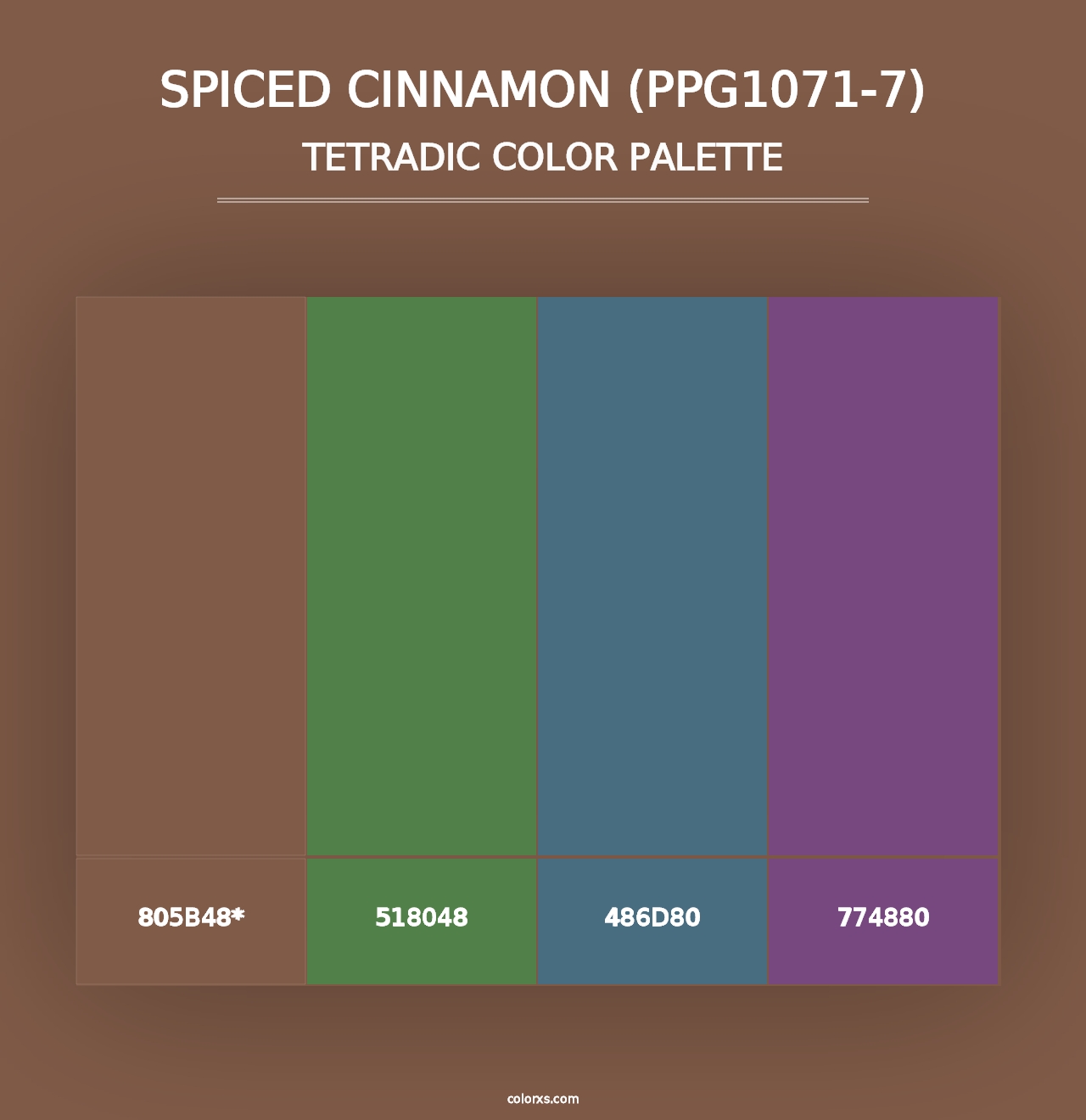 Spiced Cinnamon (PPG1071-7) - Tetradic Color Palette