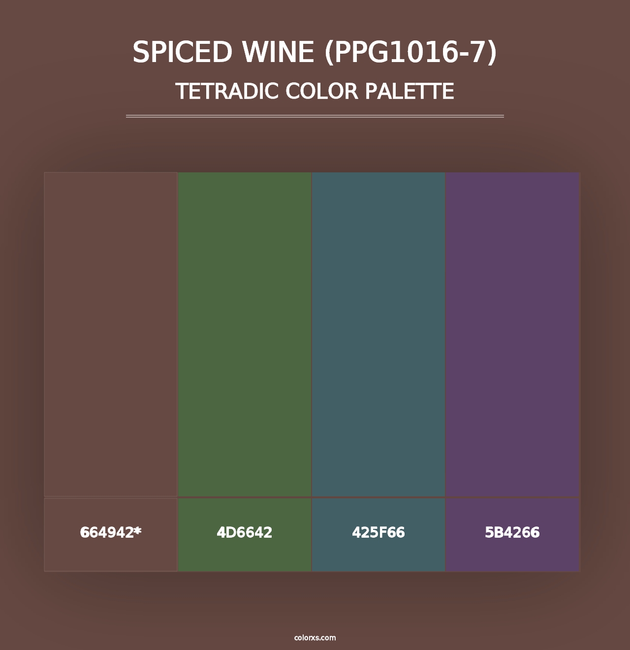 Spiced Wine (PPG1016-7) - Tetradic Color Palette