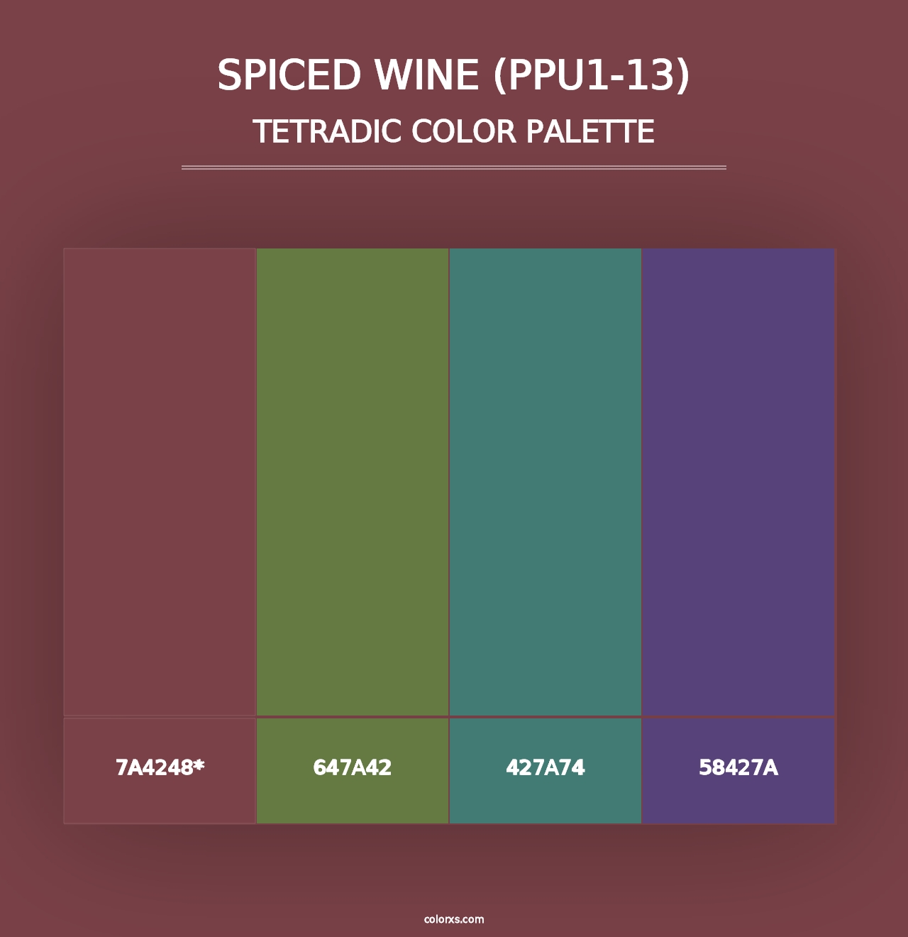 Spiced Wine (PPU1-13) - Tetradic Color Palette