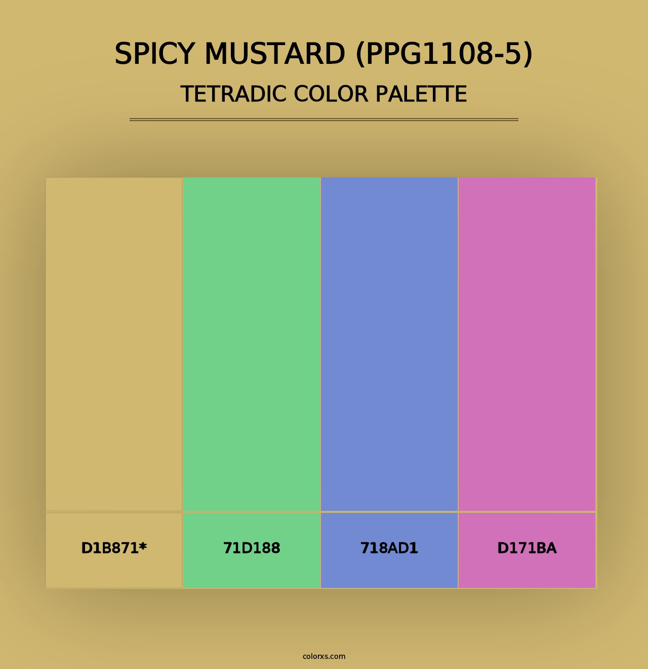 Spicy Mustard (PPG1108-5) - Tetradic Color Palette