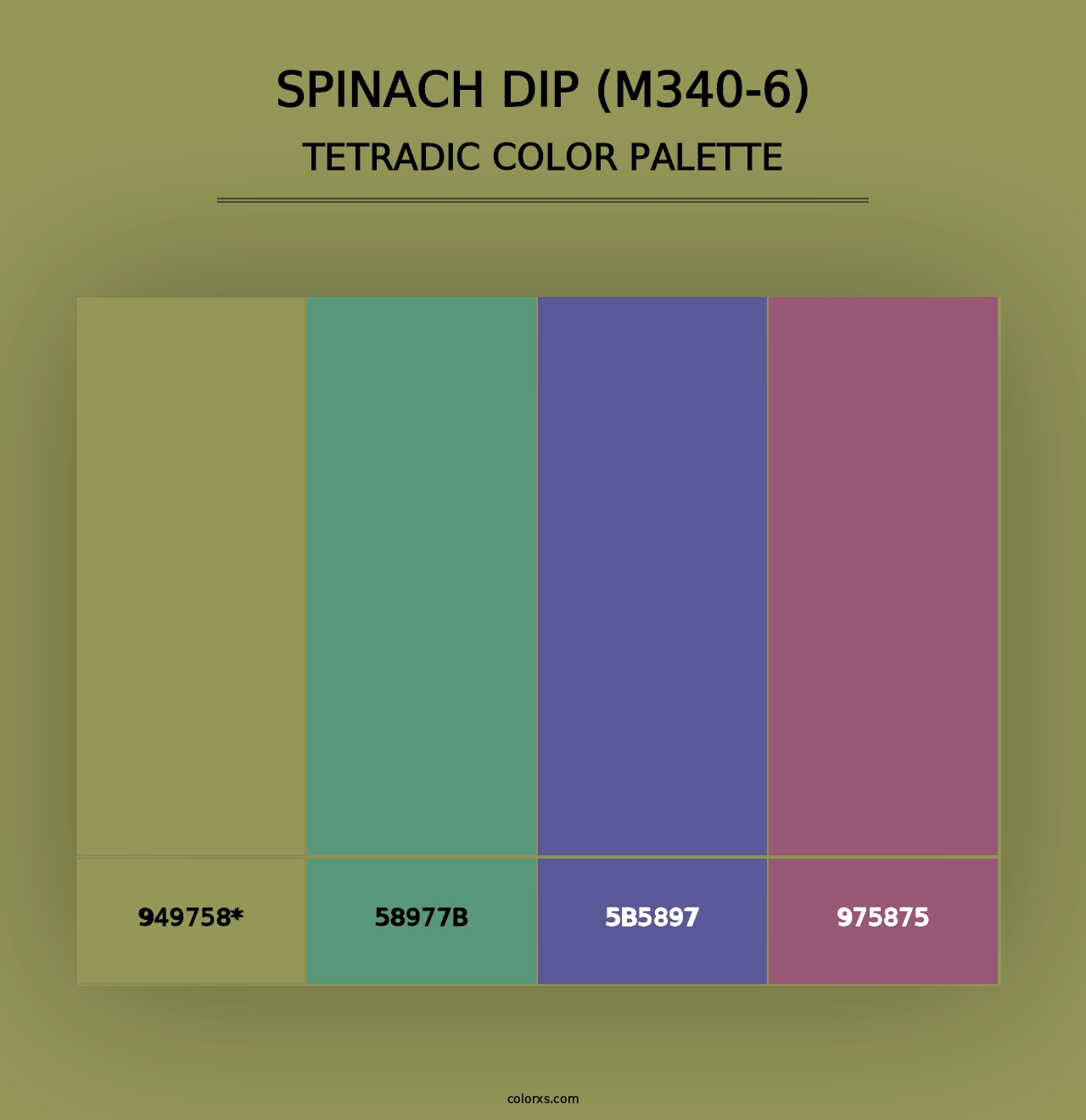 Spinach Dip (M340-6) - Tetradic Color Palette