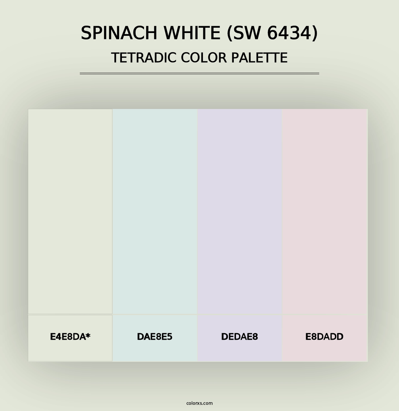 Spinach White (SW 6434) - Tetradic Color Palette