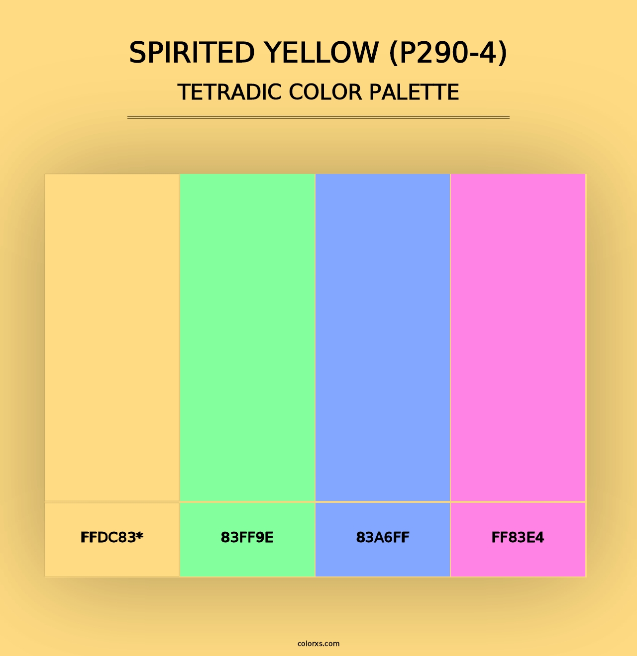 Spirited Yellow (P290-4) - Tetradic Color Palette