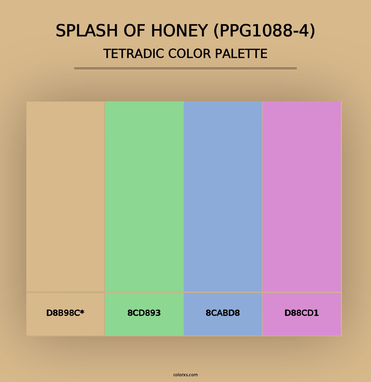 Splash Of Honey (PPG1088-4) - Tetradic Color Palette