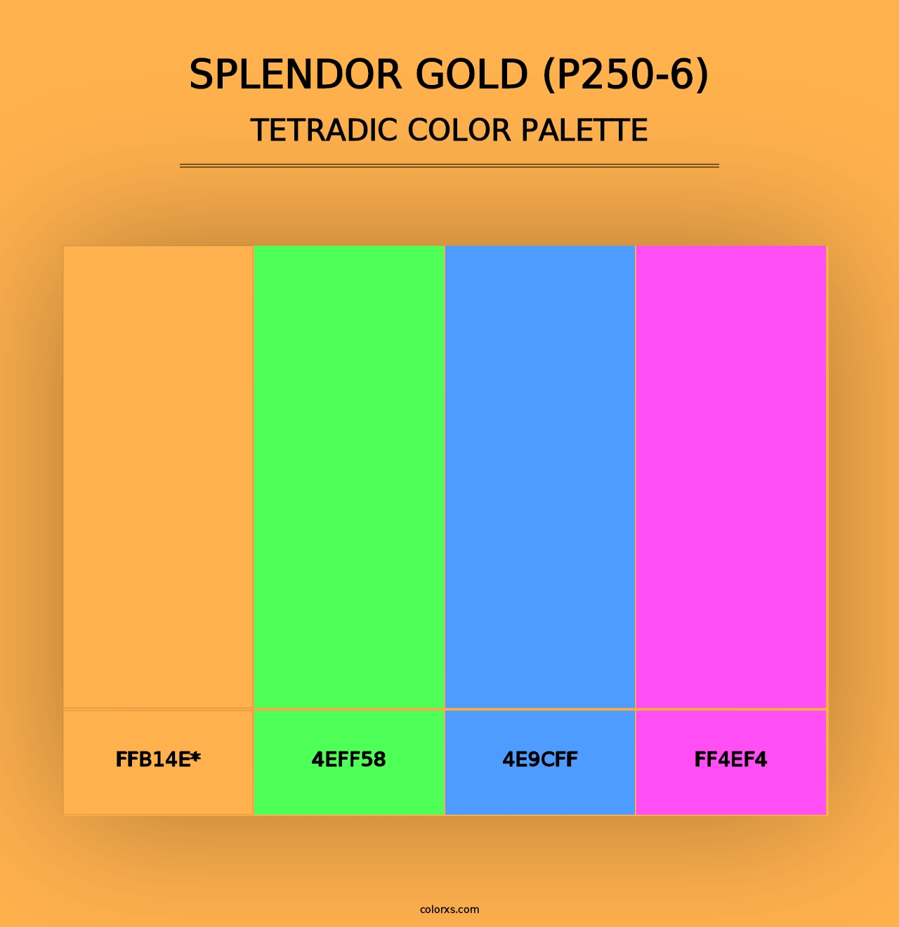 Splendor Gold (P250-6) - Tetradic Color Palette