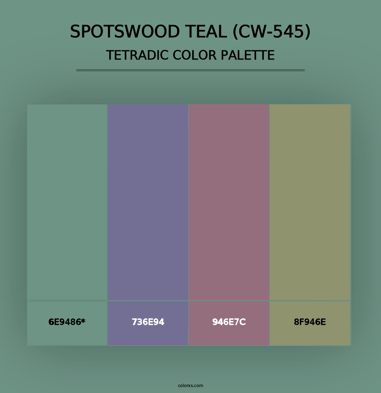 Spotswood Teal (CW-545) - Tetradic Color Palette