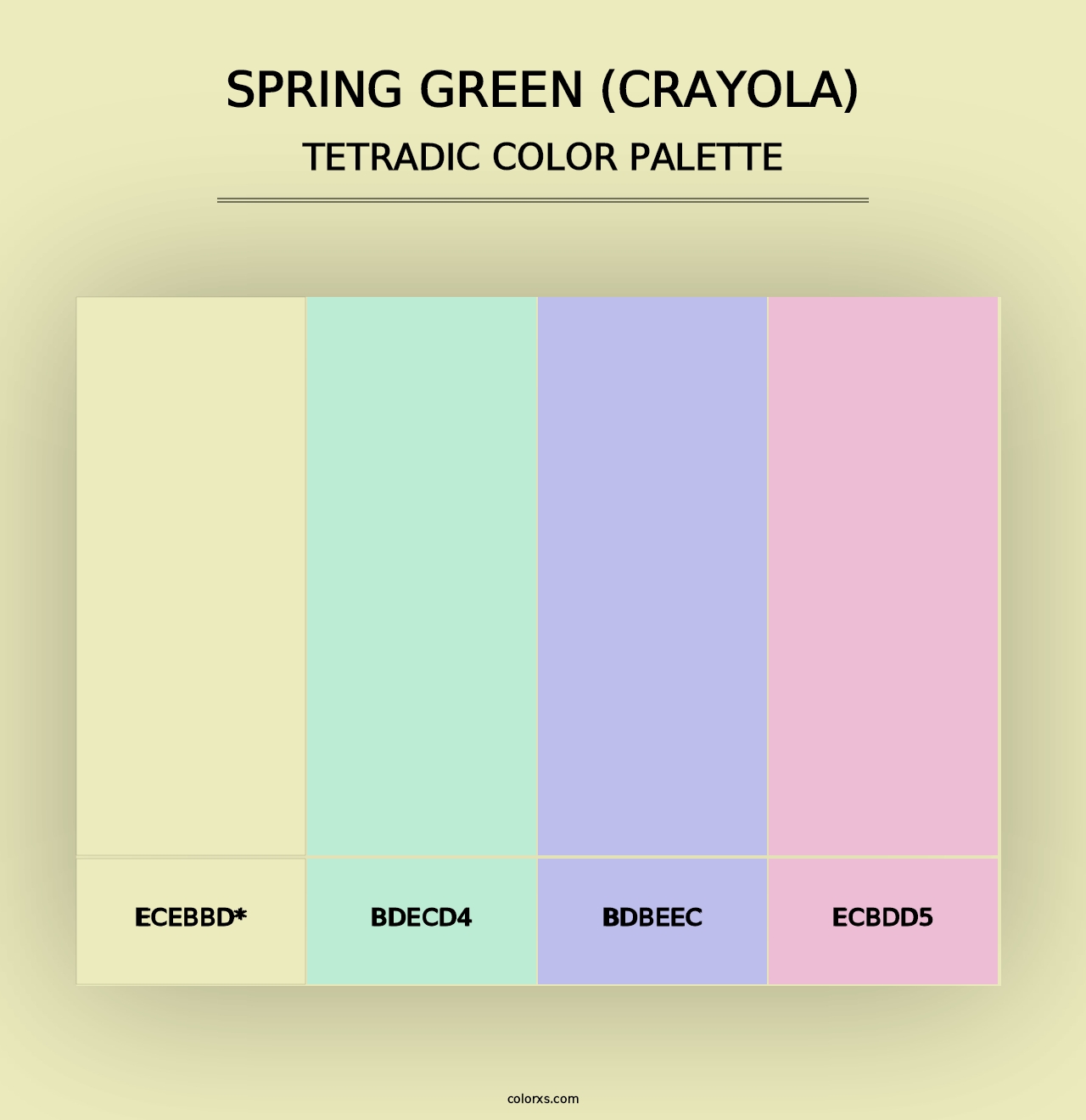 Spring Green (Crayola) - Tetradic Color Palette