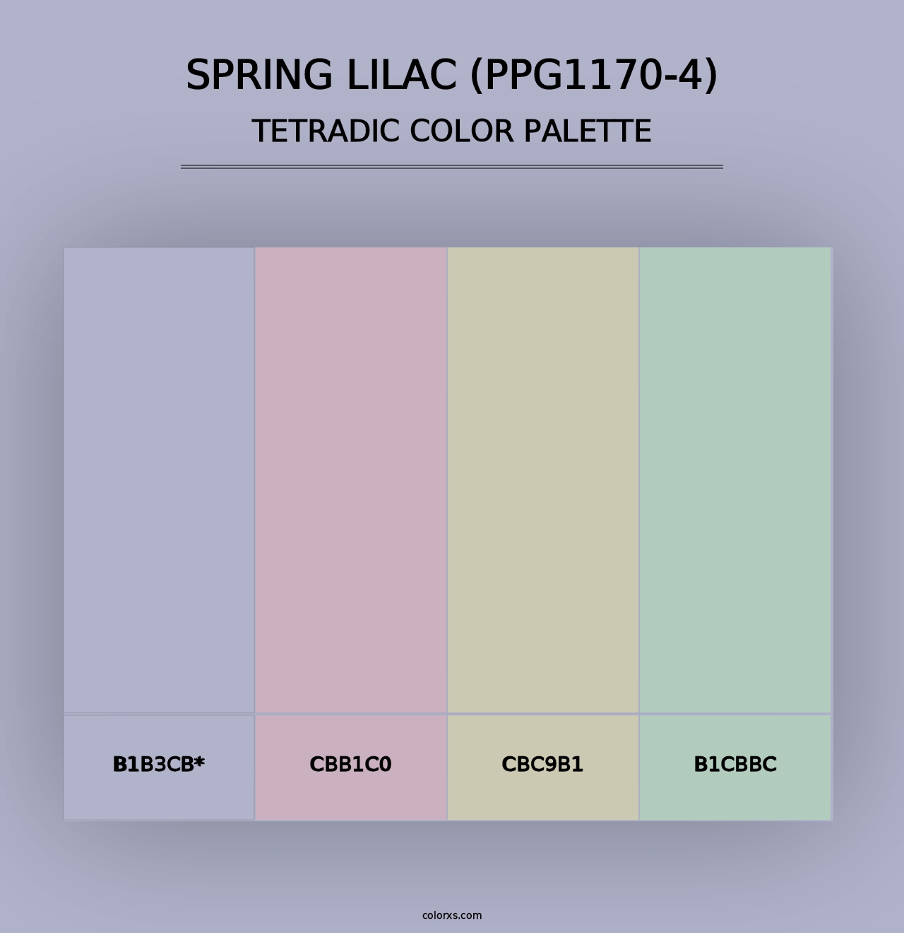 Spring Lilac (PPG1170-4) - Tetradic Color Palette