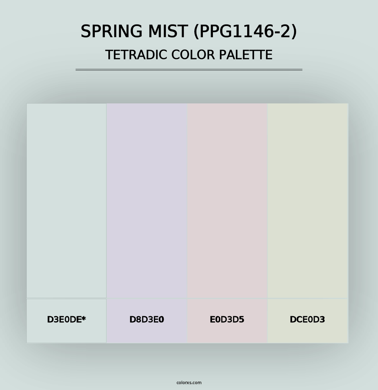 Spring Mist (PPG1146-2) - Tetradic Color Palette