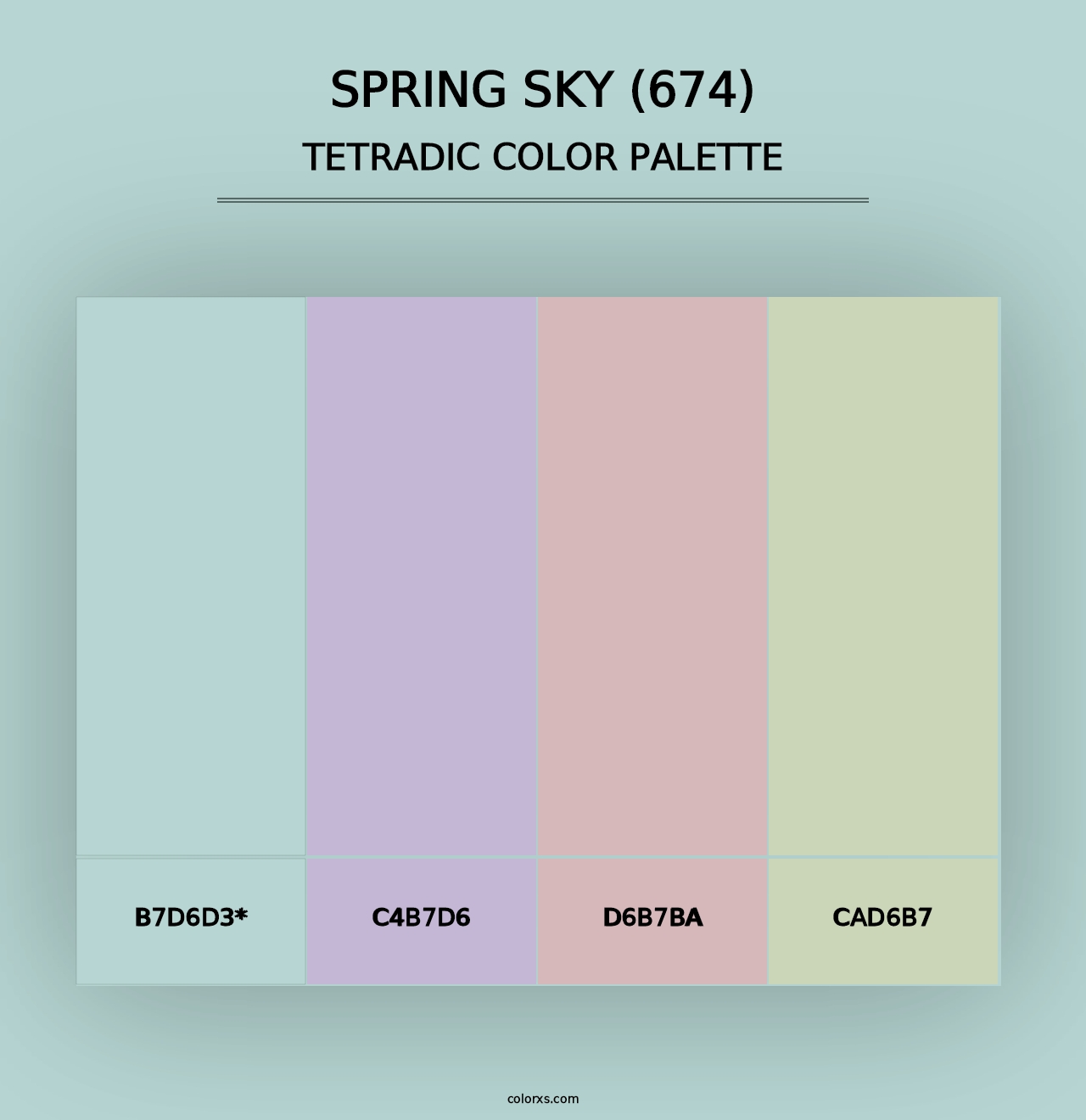 Spring Sky (674) - Tetradic Color Palette