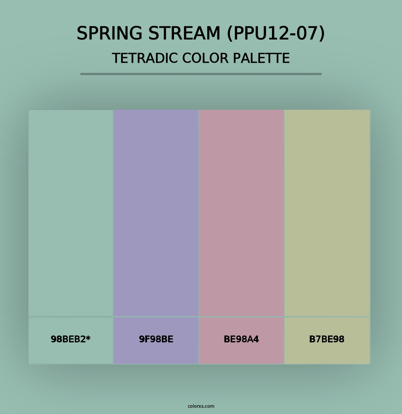 Spring Stream (PPU12-07) - Tetradic Color Palette