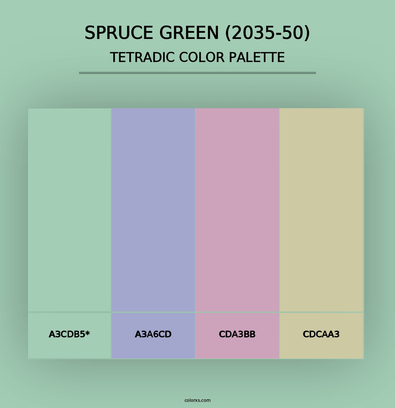 Spruce Green (2035-50) - Tetradic Color Palette