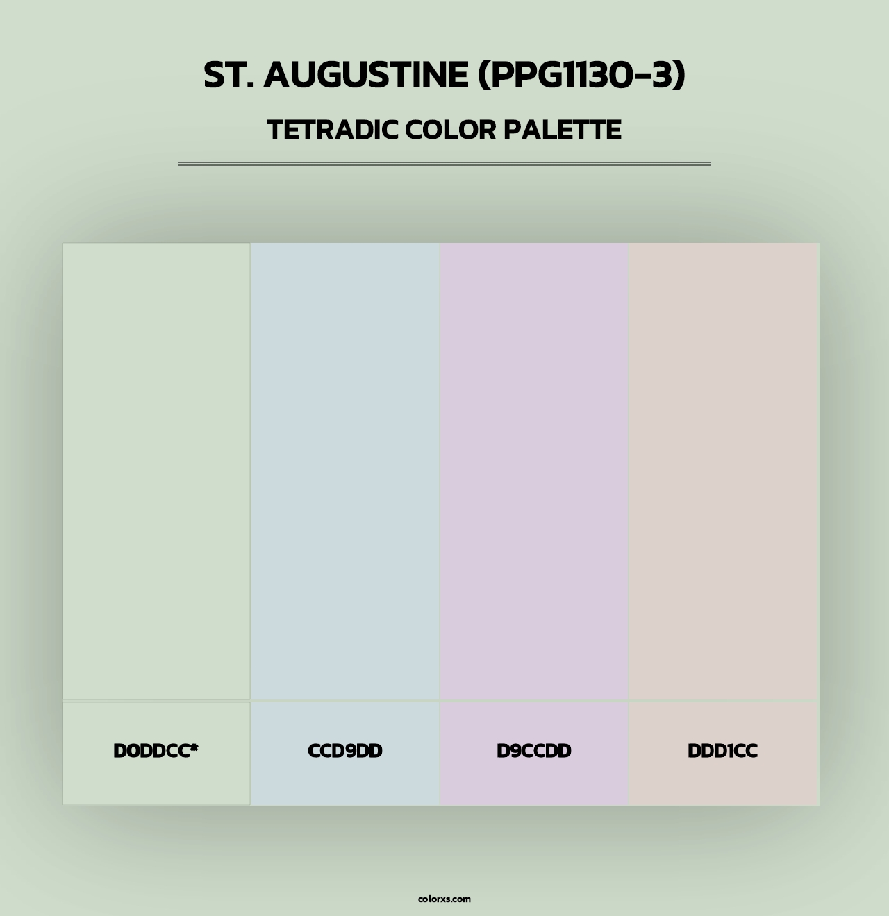 St. Augustine (PPG1130-3) - Tetradic Color Palette