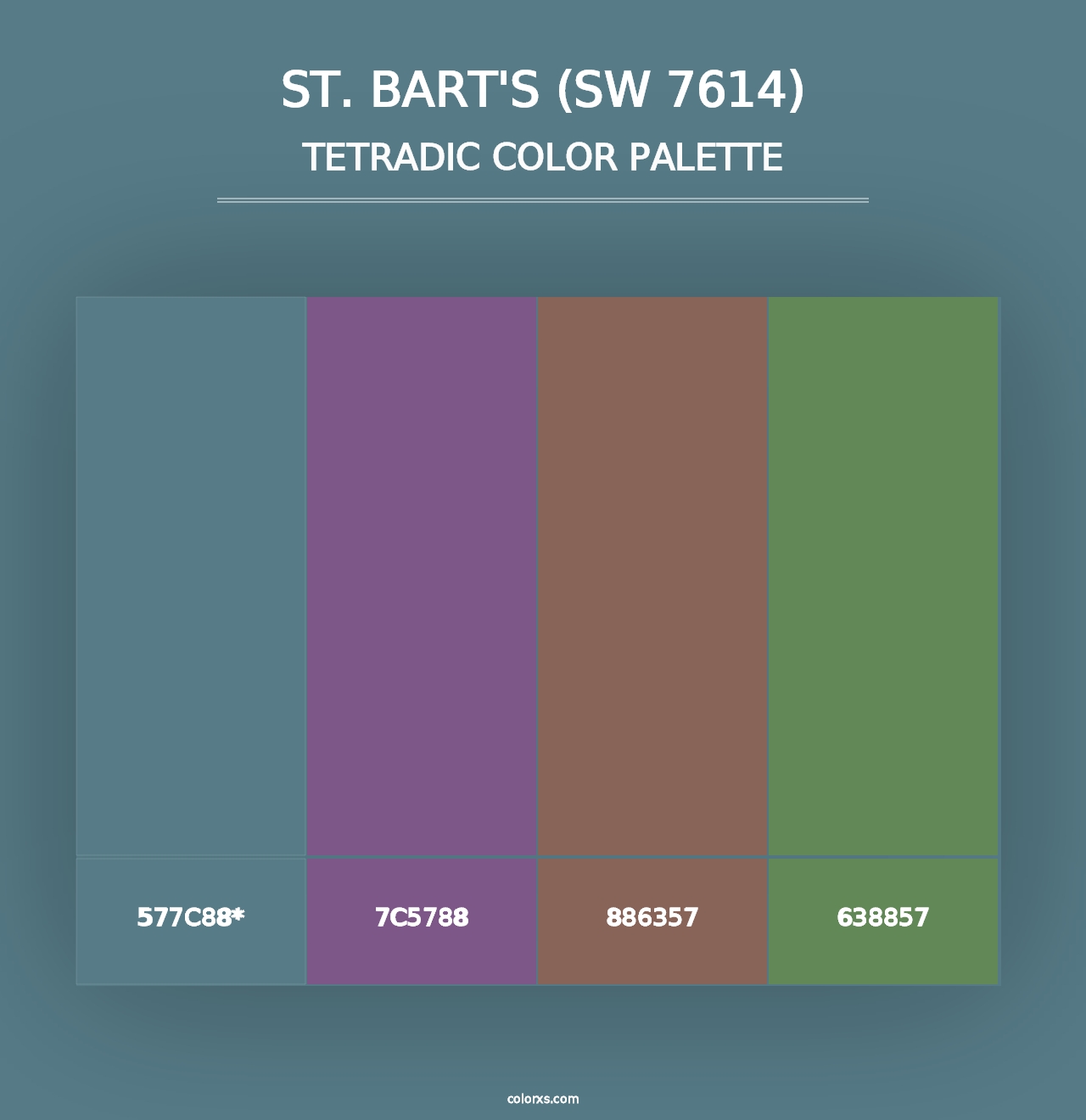 St. Bart's (SW 7614) - Tetradic Color Palette