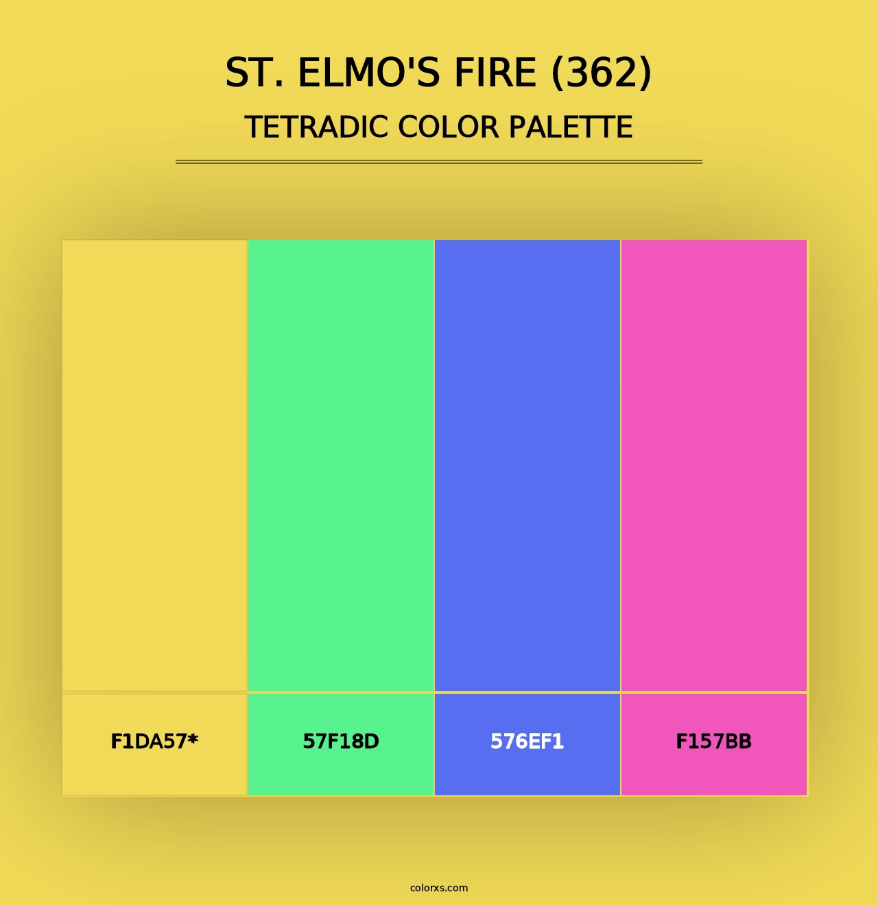 St. Elmo's Fire (362) - Tetradic Color Palette