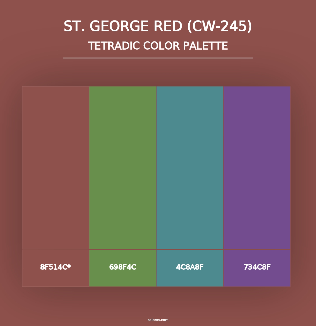 St. George Red (CW-245) - Tetradic Color Palette