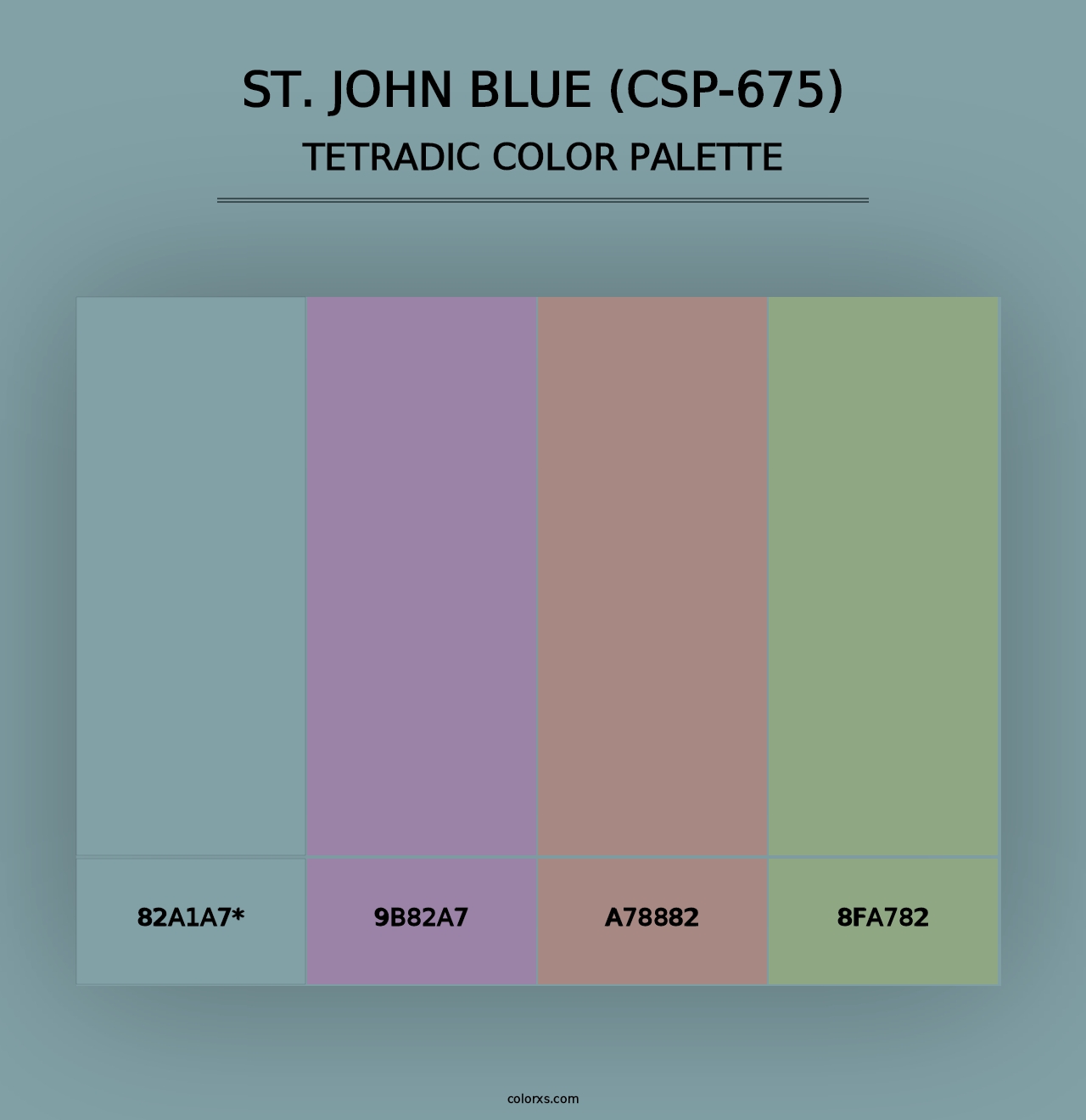 St. John Blue (CSP-675) - Tetradic Color Palette