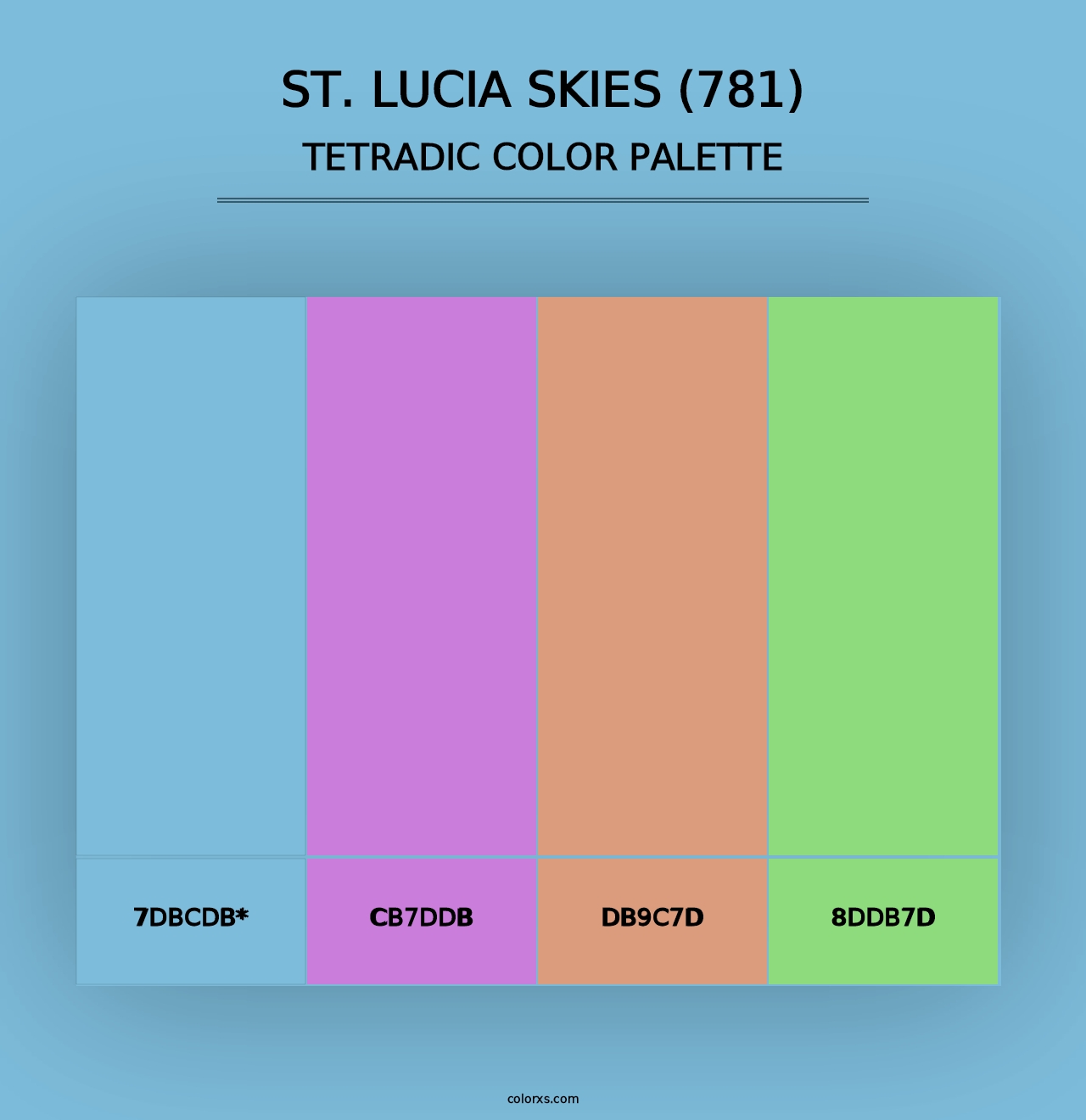 St. Lucia Skies (781) - Tetradic Color Palette