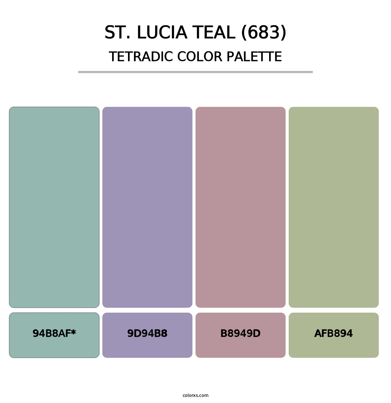 St. Lucia Teal (683) - Tetradic Color Palette