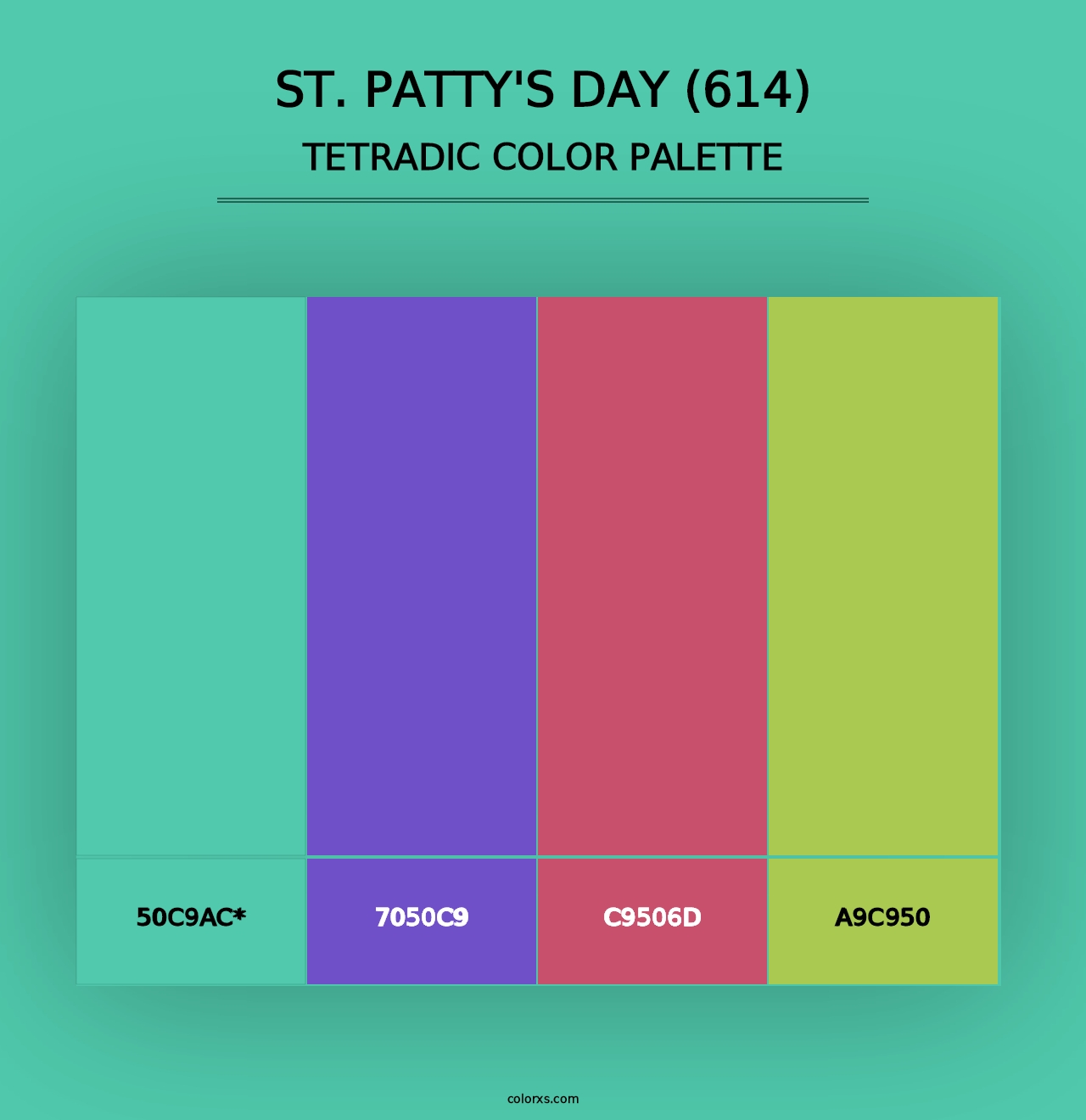 St. Patty's Day (614) - Tetradic Color Palette