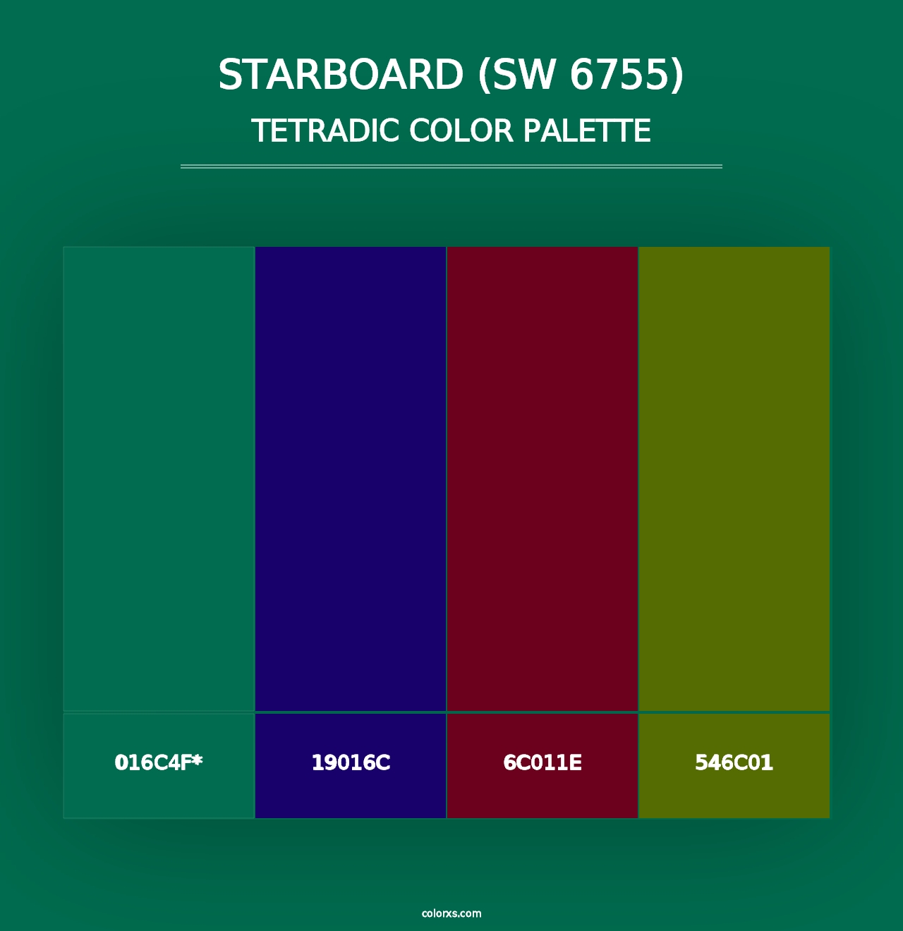 Starboard (SW 6755) - Tetradic Color Palette